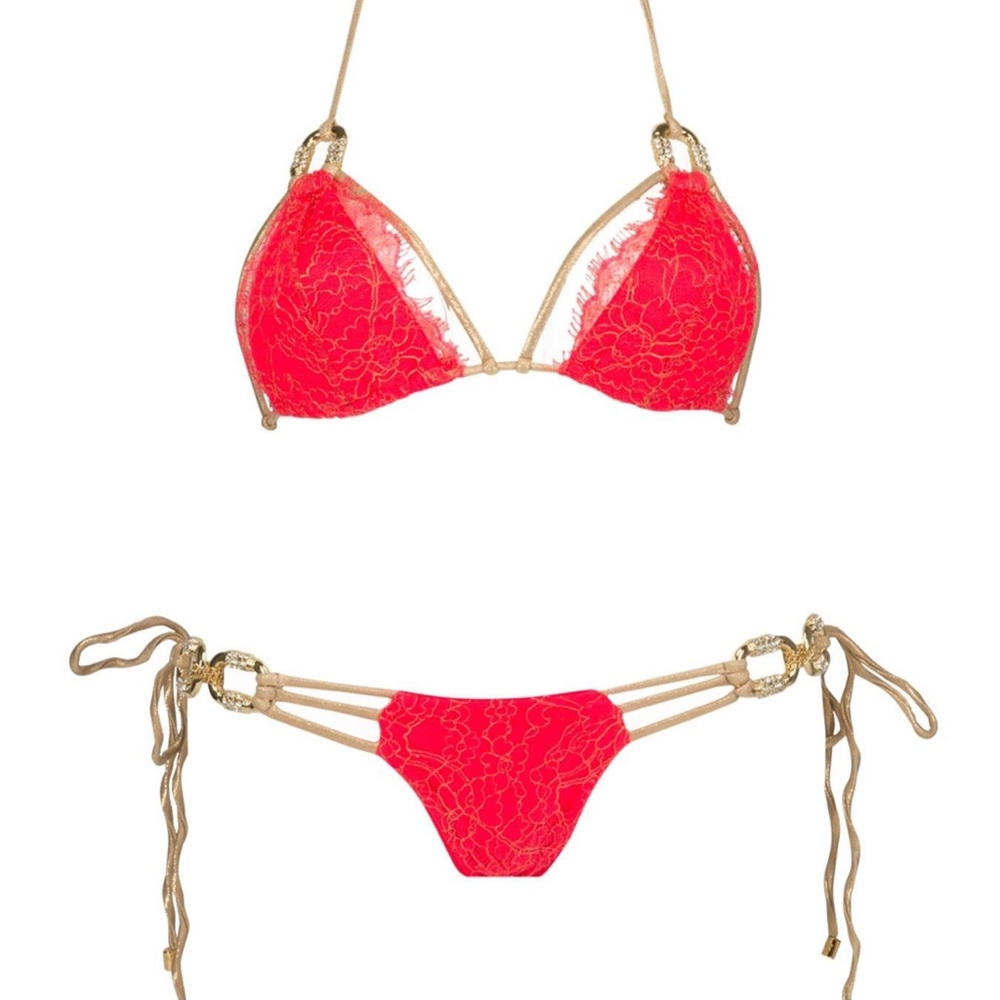 🔥NWT🔥BOTTOMS - Coral Madagascar Glam Side-tie Bottoms